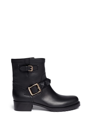 Main View - Click To Enlarge Main View - Click To Enlarge - Valentino - 'Rockstud' buckle strap leather ankle boots