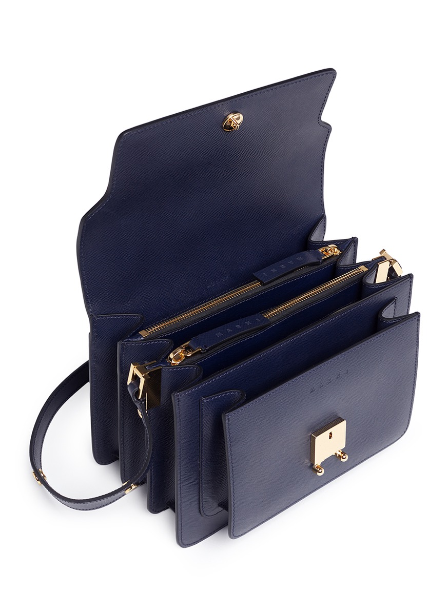 MARNI 'Trunk' Saffiano Leather Shoulder Bag | ModeSens