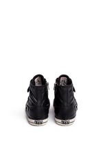 Back View -Click To Enlarge 'Virgin' buckle leather high top sneakers
