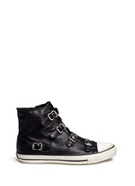 Main View -Click To Enlarge 'Virgin' buckle leather high top sneakers