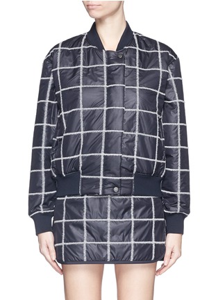 Main View - Click To Enlarge Main View - Click To Enlarge - Comme Moi - Wool grid windbreaker bomber jacket
