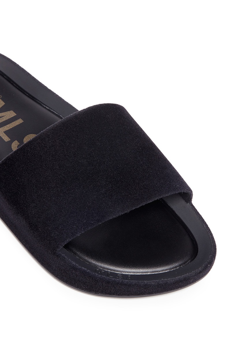 MELISSA 'Beach Slide Iii' Flocked Pvc Slides in Black | ModeSens