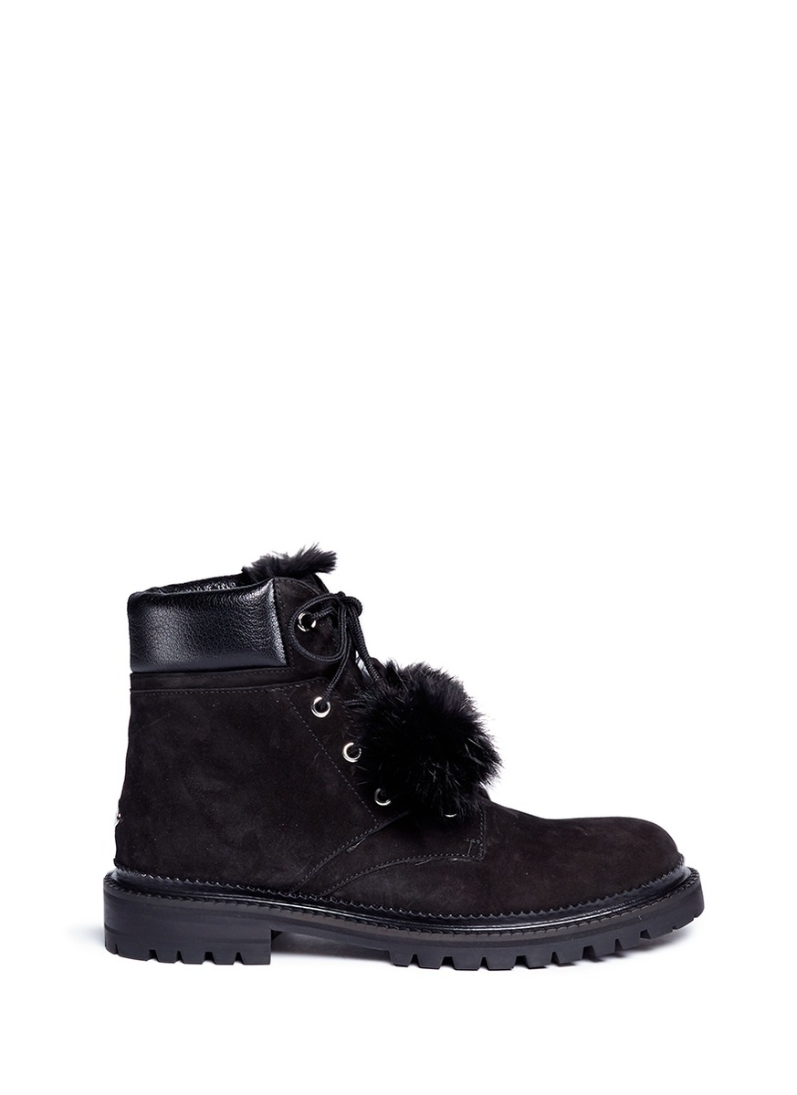 short flat black suede boots