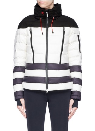 Main View - Click To Enlarge Main View - Click To Enlarge - Perfect Moment - 'Polar' colourblock hooded down puffer jacket
