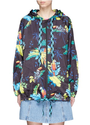 Main View - Click To Enlarge Main View - Click To Enlarge - Marc Jacobs - Parrot print packable drawstring hoodie