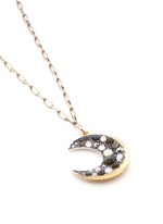 Detail View -Click To Enlarge 'Laumière' Swarovski crystal gemstone crescent pendant necklace