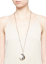 Figure View -Click To Enlarge 'Laumière' Swarovski crystal gemstone crescent pendant necklace