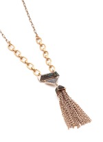 Detail View -Click To Enlarge Chatelet' mix gemstone tassel necklace