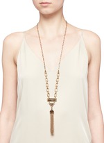 Figure View -Click To Enlarge Chatelet' mix gemstone tassel necklace