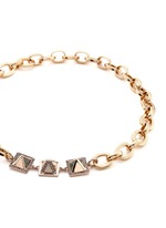 Detail View -Click To Enlarge 'Pyramides' mix gemstone crystal pavé pyramid stud necklace