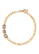 Main View -Click To Enlarge 'Pyramides' mix gemstone crystal pavé pyramid stud necklace