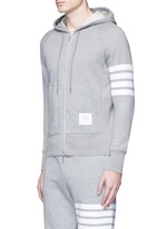 Front View -Click To Enlarge Stripe print cotton zip hoodie