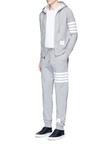 Figure View -Click To Enlarge Stripe print cotton zip hoodie