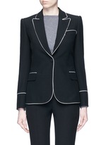 Main View -Click To Enlarge Contrast piping leaf crepe blazer