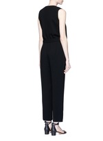 Back View -Click To Enlarge 'Alvmie' wrap front crepe jumpsuit