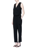 Figure View -Click To Enlarge 'Alvmie' wrap front crepe jumpsuit