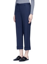 Front View -Click To Enlarge 'Contour' virgin wool cropped pants