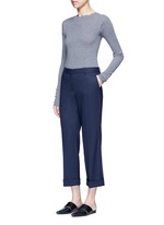 Figure View -Click To Enlarge 'Contour' virgin wool cropped pants
