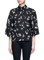 Main View -Click To Enlarge Musical note print bell sleeve shirt