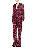 Figure View -Click To Enlarge Floral print silk satin pyjama pants