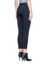Back View -Click To Enlarge 'Quin' ribbon waist cropped scuba leggings