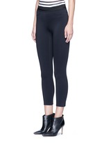Front View -Click To Enlarge 'Quin' ribbon waist cropped scuba leggings