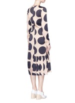 Back View -Click To Enlarge Polka dot print pleated silk dress
