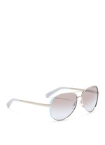 Figure View -Click To Enlarge 'Chelsea' coated rim metal aviator sunglasses