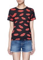 Main View -Click To Enlarge Lip print slub jersey T-shirt