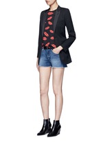 Figure View -Click To Enlarge Lip print slub jersey T-shirt