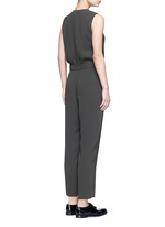 Back View -Click To Enlarge 'Alvmie' wrap front crepe jumpsuit
