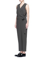 Front View -Click To Enlarge 'Alvmie' wrap front crepe jumpsuit