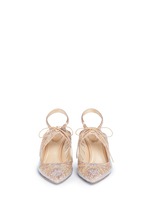 Front View -Click To Enlarge Strass pavé cutout satin pumps
