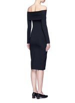 Back View -Click To Enlarge 'Nania' scuba jersey off-shoulder dress