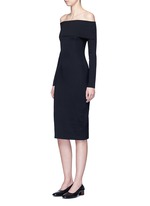 Figure View -Click To Enlarge 'Nania' scuba jersey off-shoulder dress