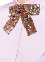 Detail View -Click To Enlarge Sequin bow Oxford shirt