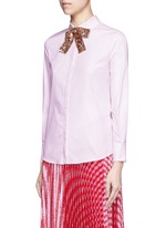 Front View -Click To Enlarge Sequin bow Oxford shirt