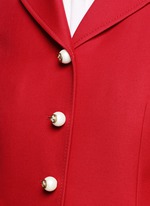 Detail View -Click To Enlarge Ruffle trim cady suit jacket