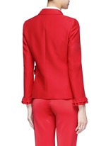 Back View -Click To Enlarge Ruffle trim cady suit jacket