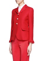 Front View -Click To Enlarge Ruffle trim cady suit jacket