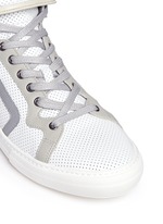 Detail View -Click To Enlarge 'Les Baskets' perforated leather high top sneakers