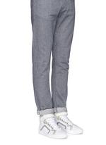 Figure View -Click To Enlarge 'Les Baskets' perforated leather high top sneakers