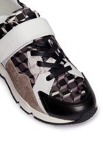 Detail View -Click To Enlarge 'Comet' camouflage cube print leather sneakers