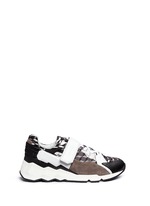 Main View -Click To Enlarge 'Comet' camouflage cube print leather sneakers