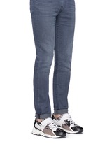 Figure View -Click To Enlarge 'Comet' camouflage cube print leather sneakers