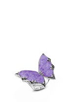 Main View -Click To Enlarge 'Fly By Night' diamond amethyst 18k white gold batmoth ring