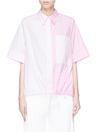 Main View - Click To Enlarge Main View - Click To Enlarge - VICTORIA, VICTORIA BECKHAM - Drawstring hem contrast stripe shirt