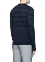 Back View -Click To Enlarge Contrast neck stripe wool sweater