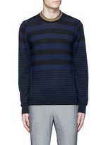 Main View -Click To Enlarge Contrast neck stripe wool sweater