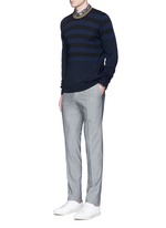 Figure View -Click To Enlarge Contrast neck stripe wool sweater